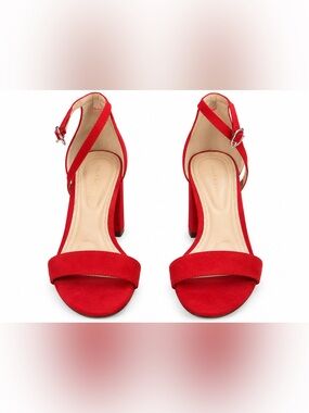 Kelly & Katie Red Suede Heeled Sandals - W Size 10